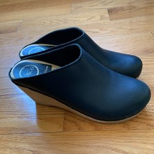 No.6 New School Clog on Wedge in Black